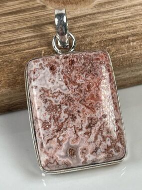 925 Sterling Silver Overlay Crazy Lace Agate Gemstone Pendant